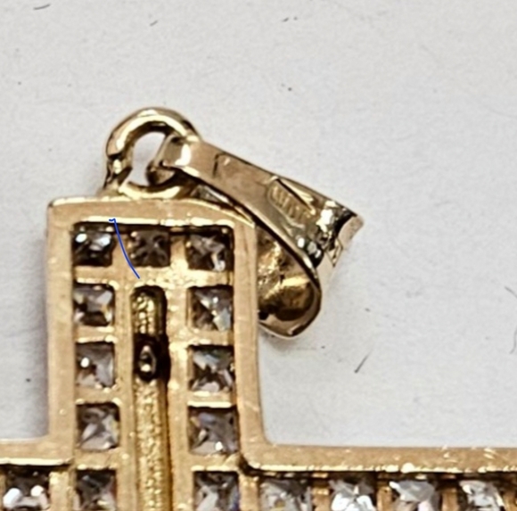 14k Yellow Gold Unisex ZC cross pendant - Picture 8 of 9